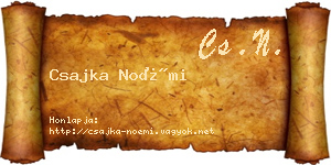 Csajka Noémi névjegykártya